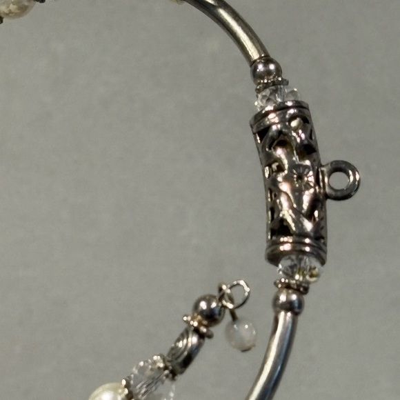 Boho Multi Strand Silver Tone Beaded Bracelet - Picture 3 of 14